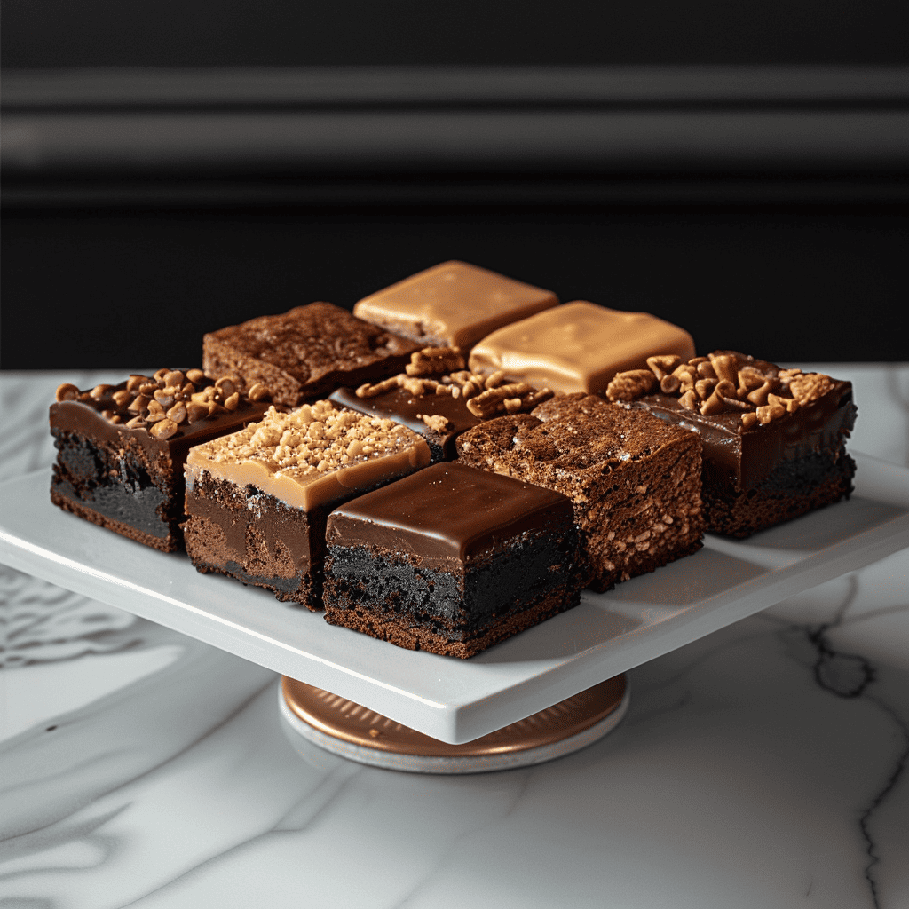 1.5" SQUARE BROWNIES $24 Fudge Turtle Tuxedo Blondies