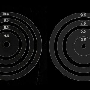 Clear acrylic cake frosting rings set displayed on a table, showing multiple ring sizes for even tiered cake stacking.